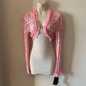 PUG Pink Lace Shrug NWT